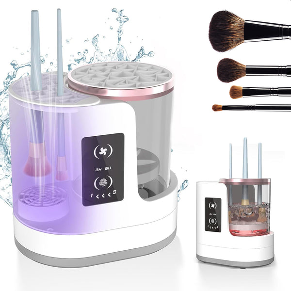 Automatic Electric Makeup Brush Cleaner Machine – USB Rechargeable Brush Washing & Drying Device