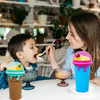 500ml Quick-Frozen Slushy Cup – Squeeze Smoothie & Ice Cream Maker, Reusable Summer Juice Bottle Kitchen Gadget