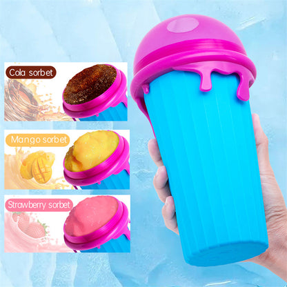 500ml Quick-Frozen Slushy Cup – Squeeze Smoothie & Ice Cream Maker, Reusable Summer Juice Bottle Kitchen Gadget