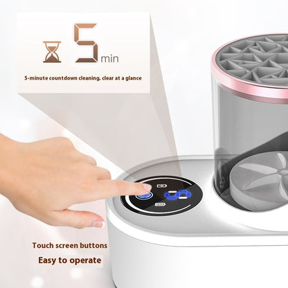 Automatic Electric Makeup Brush Cleaner Machine – USB Rechargeable Brush Washing & Drying Device