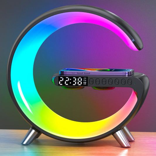 New Intelligent G-Shaped LED Lamp – Bluetooth Speaker, Fast Wireless Charger & App-Controlled Bedroom Ambient Light
