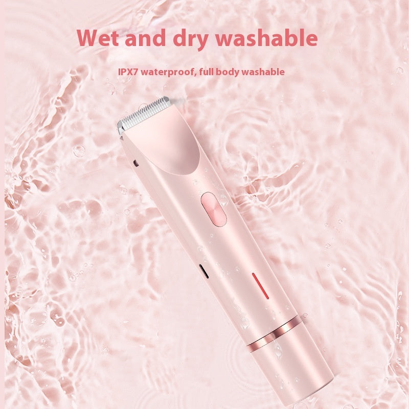 2-in-1 Women’s Electric Hair Remover with Dual Head – Wet & Dry Body and Bikini Trimmer