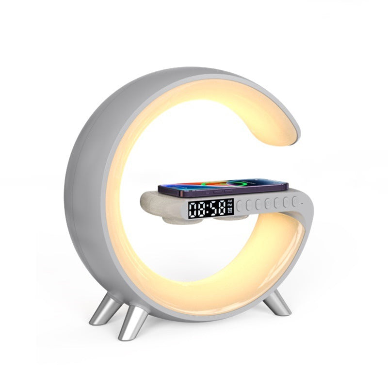 New Intelligent G-Shaped LED Lamp – Bluetooth Speaker, Fast Wireless Charger & App-Controlled Bedroom Ambient Light
