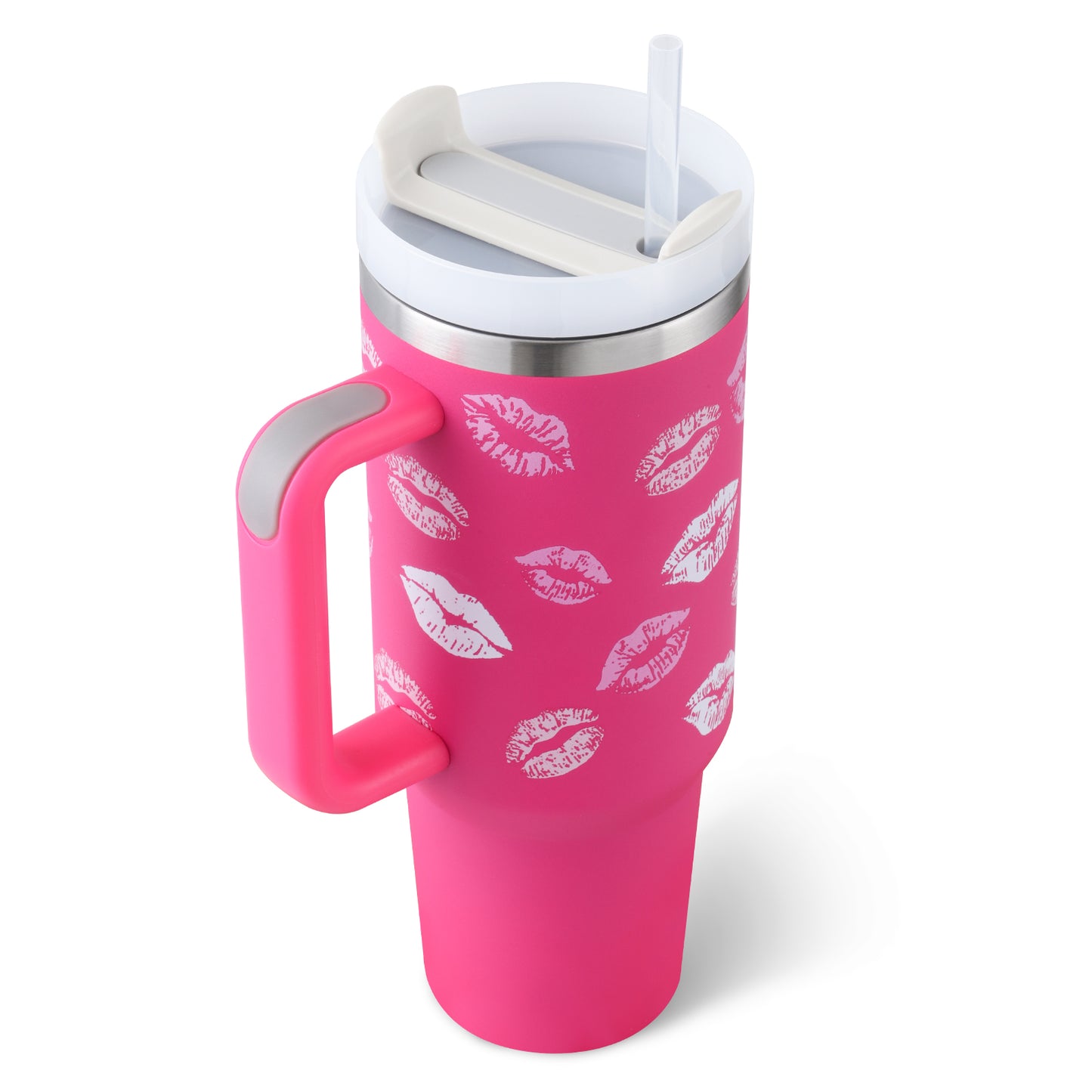 40oz Travel Coffee Tumbler – Spill-Proof Insulated Mug with Handle & Straw