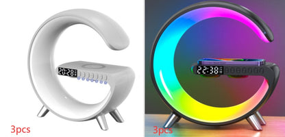 New Intelligent G-Shaped LED Lamp – Bluetooth Speaker, Fast Wireless Charger & App-Controlled Bedroom Ambient Light