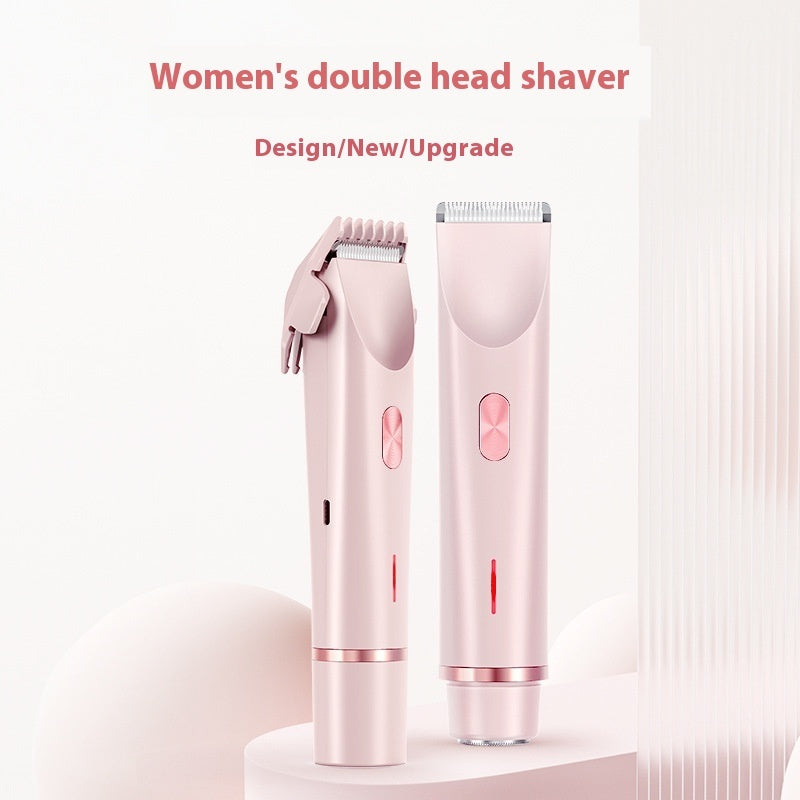 2-in-1 Women’s Electric Hair Remover with Dual Head – Wet & Dry Body and Bikini Trimmer