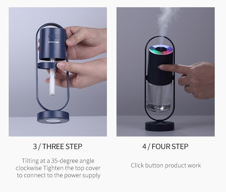 Magic Shadow USB Air Humidifier with Projection Night Light – Ultrasonic Mini Mist Maker for Home, Car & Office