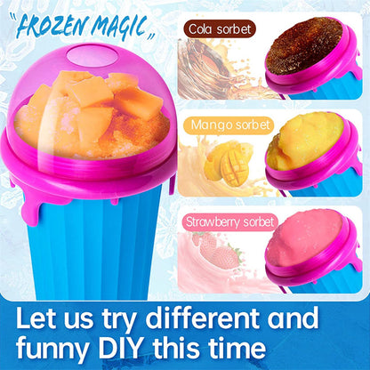 500ml Quick-Frozen Slushy Cup – Squeeze Smoothie & Ice Cream Maker, Reusable Summer Juice Bottle Kitchen Gadget