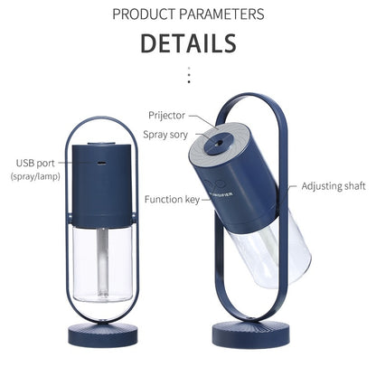 Magic Shadow USB Air Humidifier with Projection Night Light – Ultrasonic Mini Mist Maker for Home, Car & Office