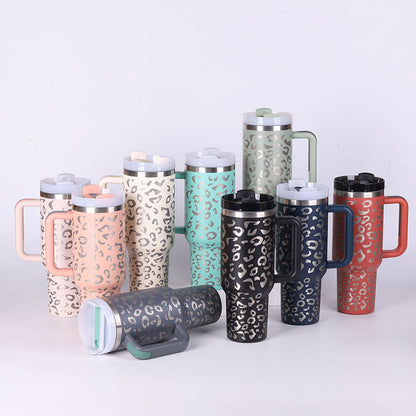 40oz Travel Coffee Tumbler – Spill-Proof Insulated Mug with Handle & Straw