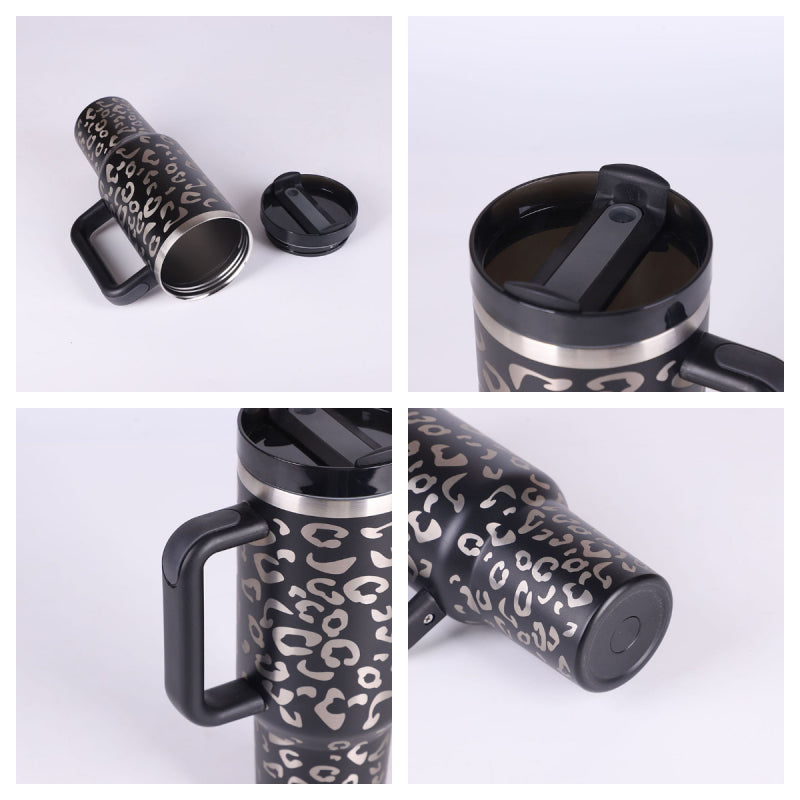40oz Travel Coffee Tumbler – Spill-Proof Insulated Mug with Handle & Straw