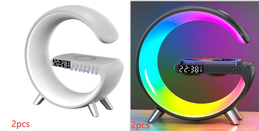 New Intelligent G-Shaped LED Lamp – Bluetooth Speaker, Fast Wireless Charger & App-Controlled Bedroom Ambient Light