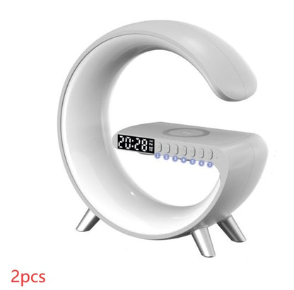 New Intelligent G-Shaped LED Lamp – Bluetooth Speaker, Fast Wireless Charger & App-Controlled Bedroom Ambient Light