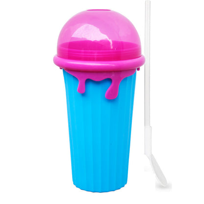 500ml Quick-Frozen Slushy Cup – Squeeze Smoothie & Ice Cream Maker, Reusable Summer Juice Bottle Kitchen Gadget