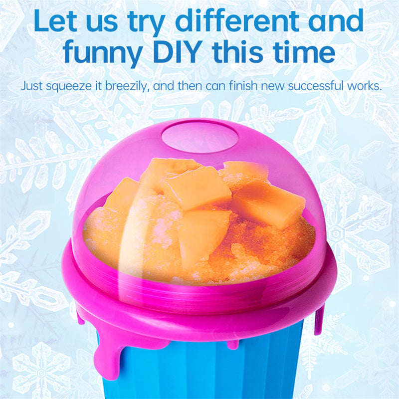 500ml Quick-Frozen Slushy Cup – Squeeze Smoothie & Ice Cream Maker, Reusable Summer Juice Bottle Kitchen Gadget