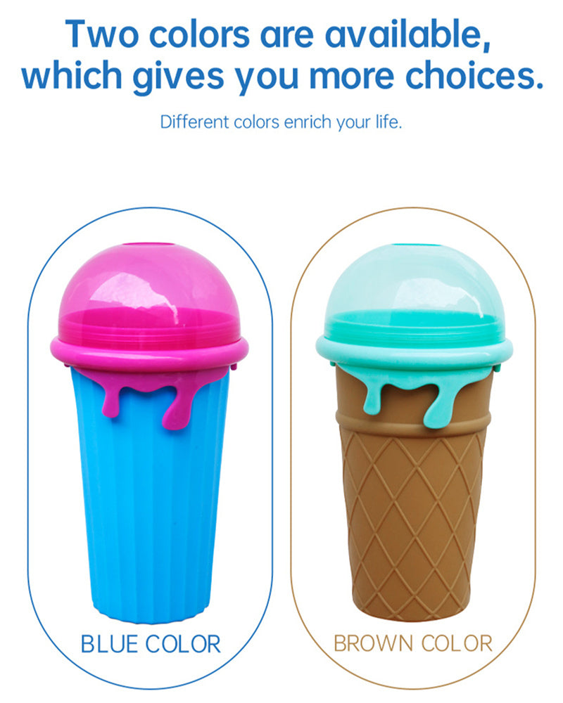 500ml Quick-Frozen Slushy Cup – Squeeze Smoothie & Ice Cream Maker, Reusable Summer Juice Bottle Kitchen Gadget