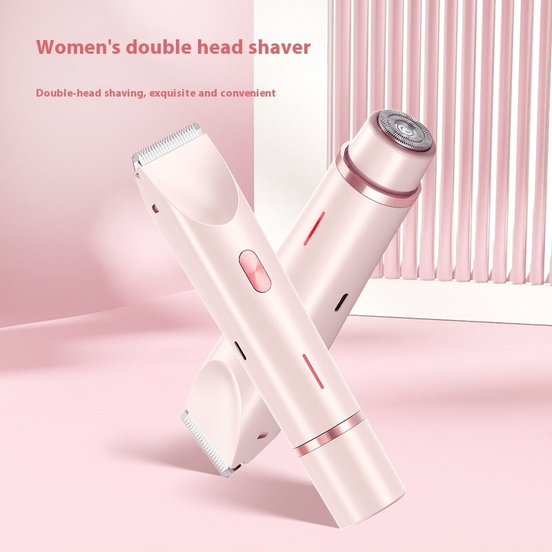 2-in-1 Women’s Electric Hair Remover with Dual Head – Wet & Dry Body and Bikini Trimmer