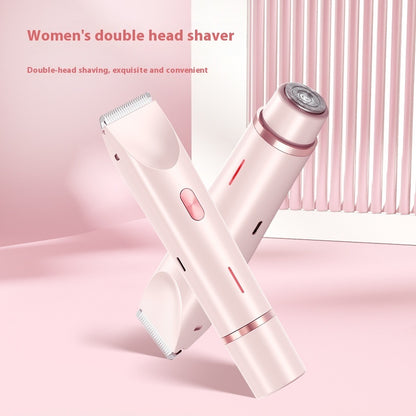 2-in-1 Women’s Electric Hair Remover with Dual Head – Wet & Dry Body and Bikini Trimmer