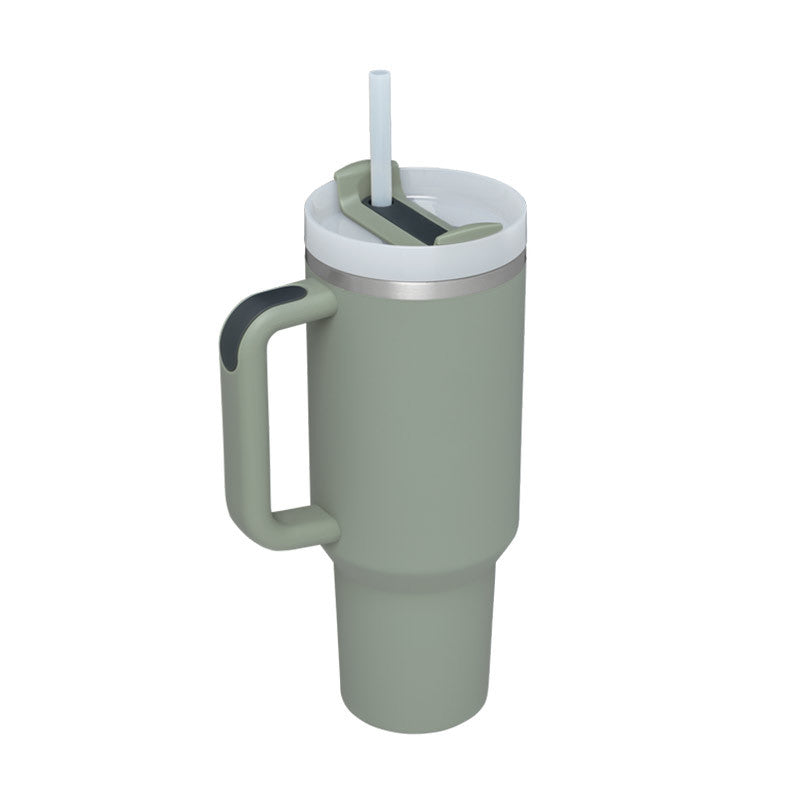 40oz Travel Coffee Tumbler – Spill-Proof Insulated Mug with Handle & Straw
